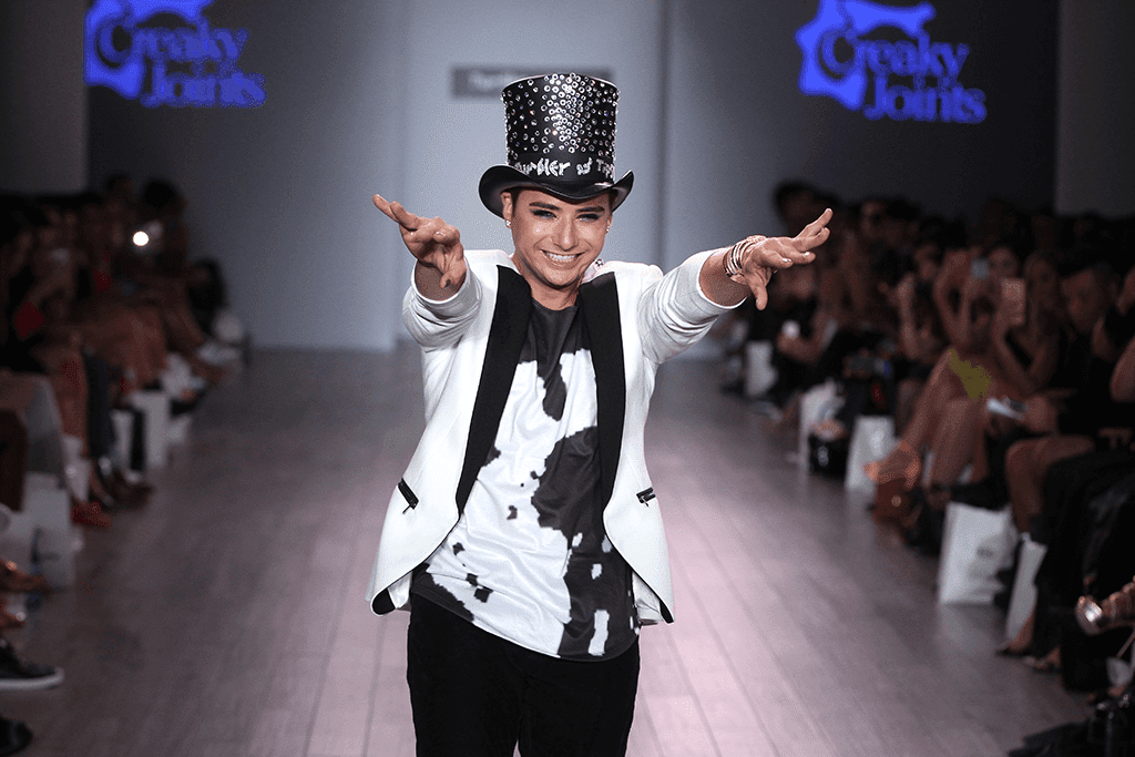 Designer Michael Kuluva at Creaky & Tipsy at New York Fashion Week