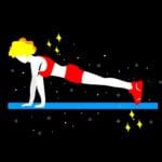 cartoon shows a woman in a plank stretch