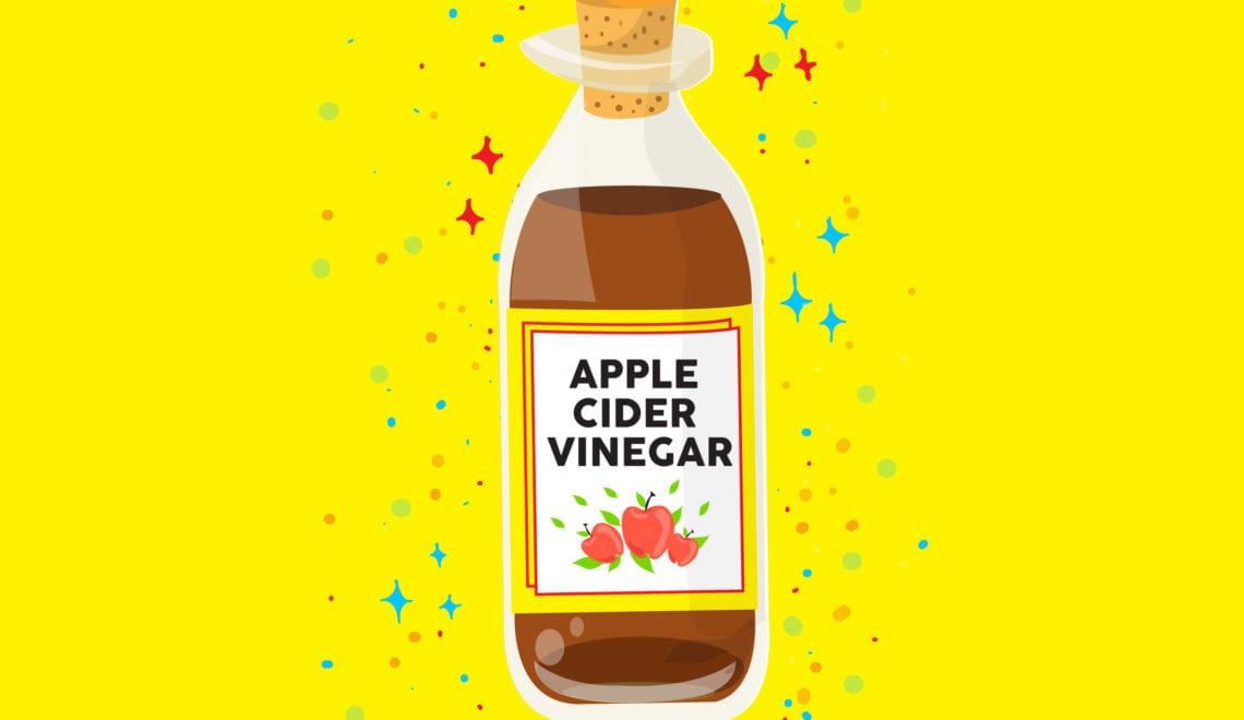 Cartoon of apple cider vinegar