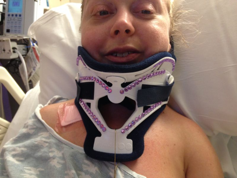 Kelly Rouba-Boyd After Surgery That Required a Ventilator