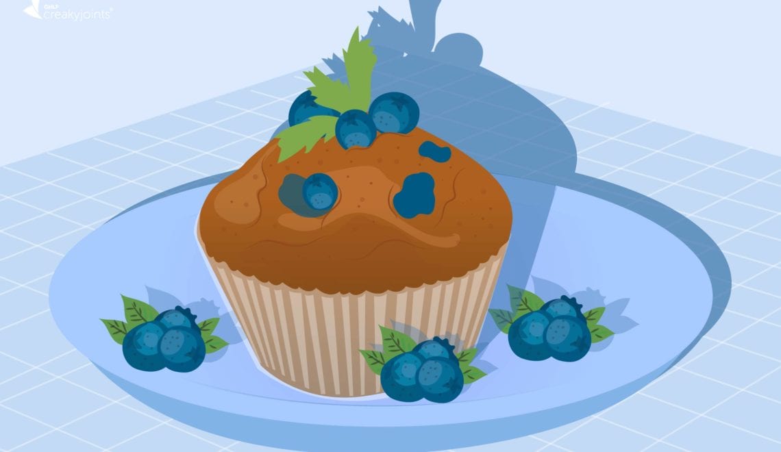 Cartoon blueberry muffin