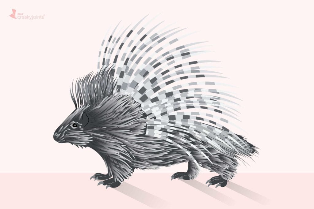 Porcupine is made out of Silicone. It's easy to flip inside out