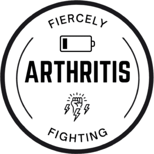 Image of a circle with the words Fiercely Fighting Arthritis