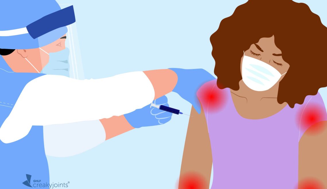 Ilustration of doctor giving patient vaccine