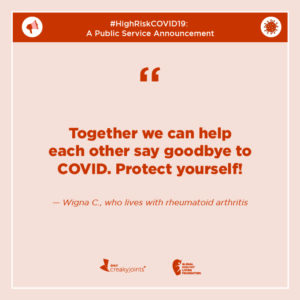 Designed quote about protecting yourself to say goodbye to COVID