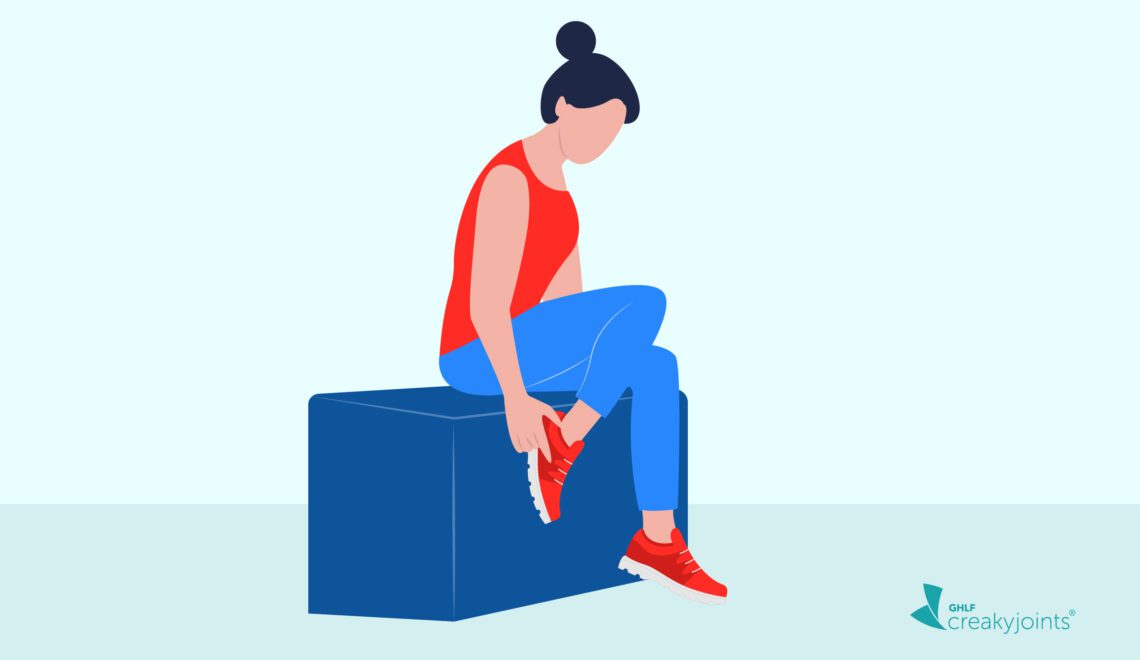 Illustration of woman getting ready to exercise