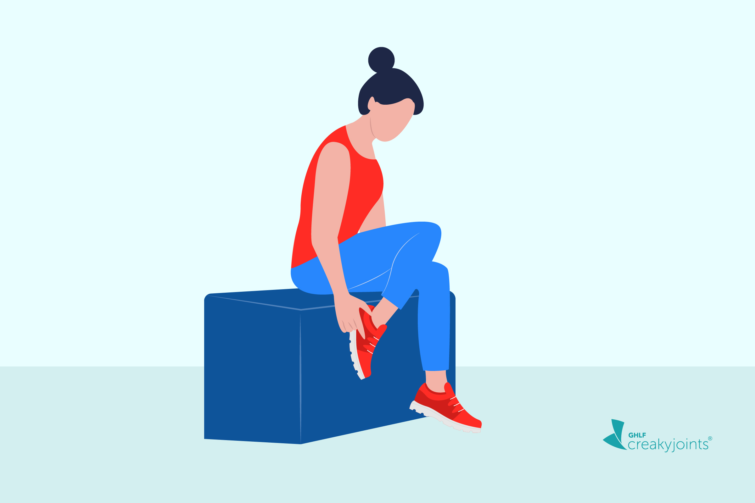 Illustration of woman getting ready to exercise