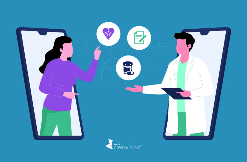 Illustration of patient and specialty pharmacist working together