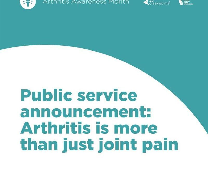 PSA graphic for Arthritis Awareness Month