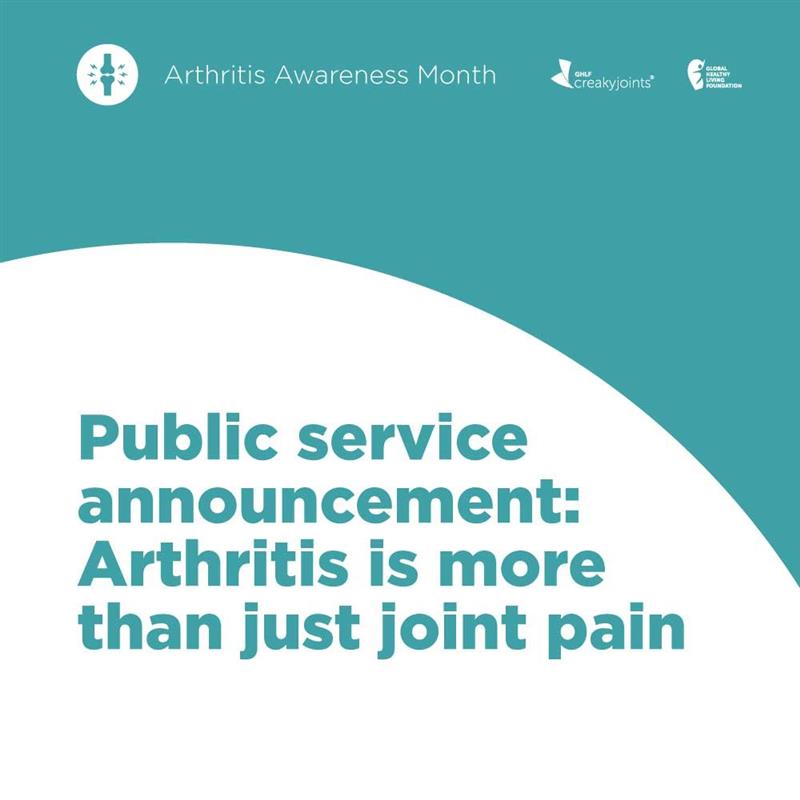 PSA graphic for Arthritis Awareness Month