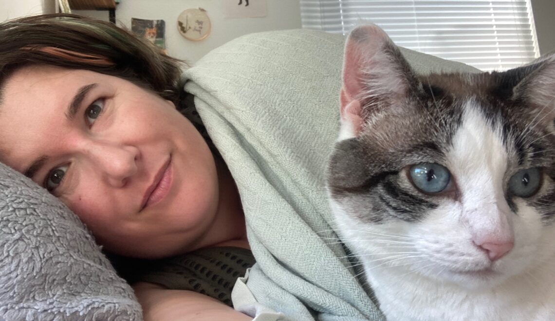 photo of patient advocate Angie Ebba with cat