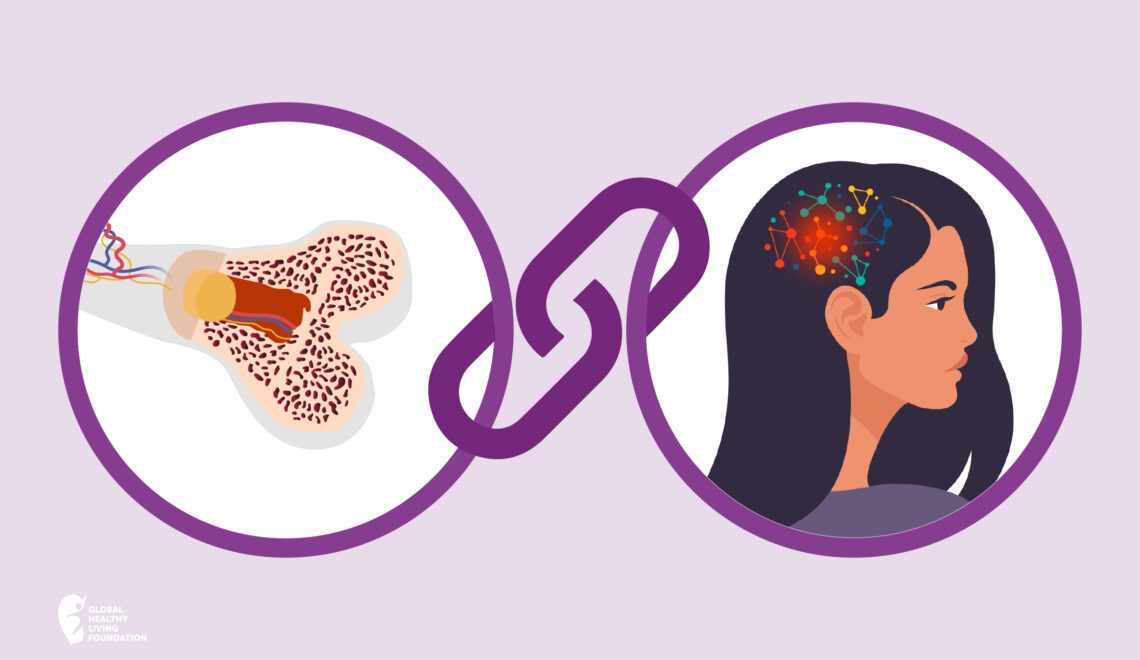 illustration of link between osteoporosis and mental health