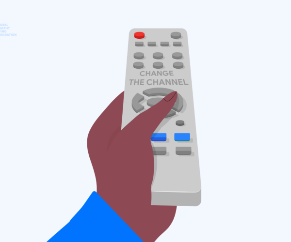 image of remote to indicate changing channel on stress