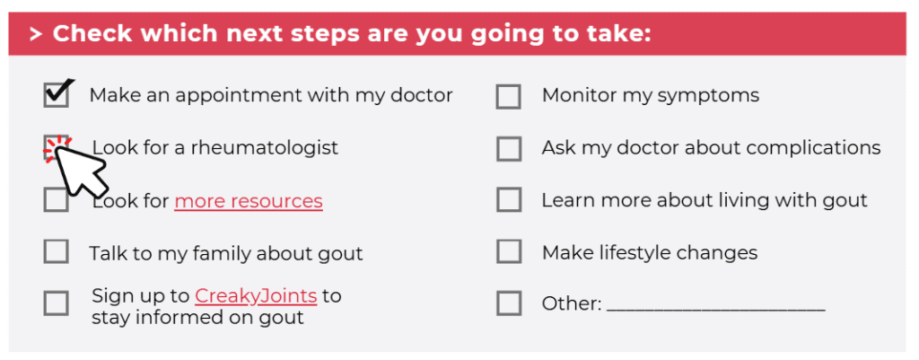 Thumbnail image of interactive worksheet portion of patient guidelines document